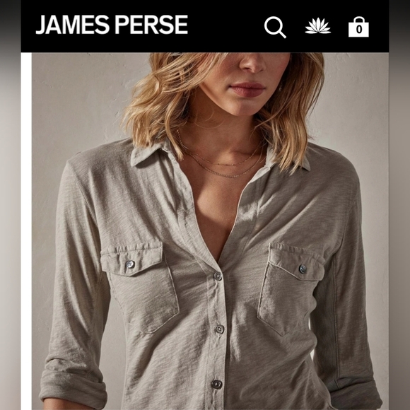 Sheer Silt color Slub Side Panel Shirt button up - Picture 1 of 15